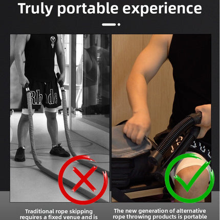 Cordless Battle Rope Weighted Spring Bars 1 Pair Heavy Duty Arm & Core Trainer Portable Home Gym Equipment Black