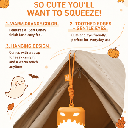 3PCS Dual-Sided Halloween Pumpkin Fun Lantern - Rechargeable Pull Cord LED Night Light with 7-Color Flash and Warm White Modes