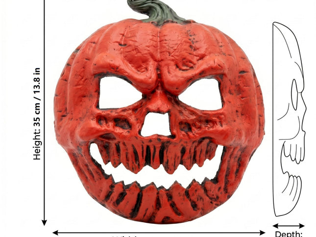 2-pack Scary Pumpkin Mask - PU Foam Pumpkin Head Costume Prop, DIY Halloween Party Decoration for Carnival, Fancy Dress, Birthdays and Festive Displays