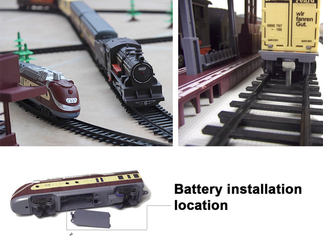 Electric Modern Toy Train Set Vehicle Rail Track Carriages With sound and lighting Kids