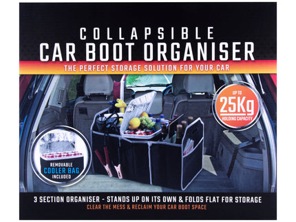 Collapsible Car Trunk Organiser with Cooler Bag