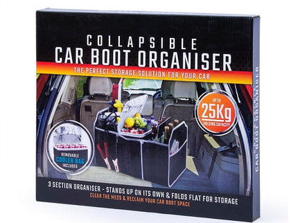 Collapsible Car Trunk Organiser with Cooler Bag