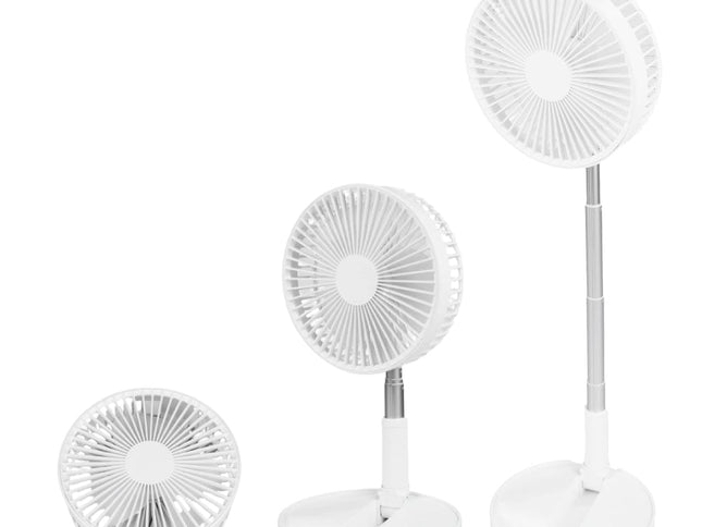 Folding Telescopic 4.5W Portable Height/Tilt Adjustable Rechargeable Cordless Fan