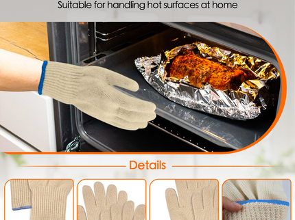 1 Pair 5 Finger Oven Mitt BBQ Grill Gloves