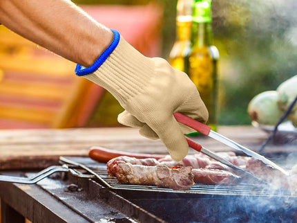 1 Pair 5 Finger Oven Mitt BBQ Grill Gloves