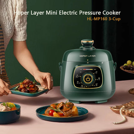 Hoper Layer Mini Electric Pressure Cooker ‚Äì HL-MP160 3-Cup Small Rice Cooker
