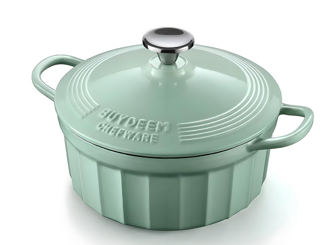 BUYDEEM Enameled Cast-Iron Dutch Oven