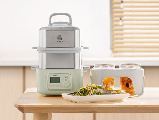 BUYDEEM Double Tier 10L Electric One Touch Digital Multifunctional Food Steamer