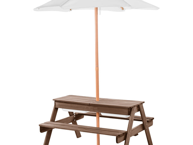 VEVOR Picnic Table Wooden Tables and Bench Set Umbrella Garden Indoor Outdoor