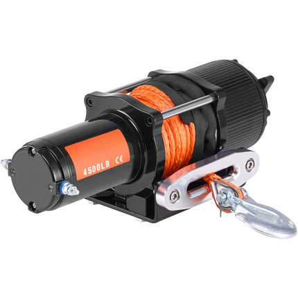 Electric Winch ATV UTV 2041 kg Synthetic Rope Waterproof Remote Control