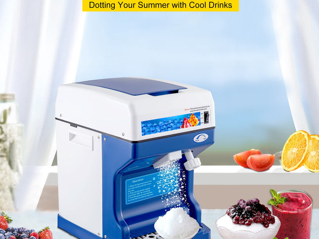 VEVOR Ice Shaver 265LBS/Hour Snow Cone Frozen Ice Shaving Slushie Dessert Maker Stainless Steel Food Grade for Kitchen Home Bars