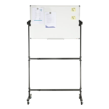 VEVOR 91.5x61cm Rolling Magnetic Whiteboard, Double-sided Mobile Whiteboard, Adjustable Height Dry Erase Board with Wheels, 1 Magnetic Erase & 3 Dry Erase Markers & Movable Tray Office, School