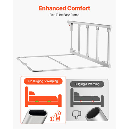 Foldable Metal Bed Assist Rail with Fixing Strap ‚Äì 122cm, Adjustable Height, Fits King, Queen, Full & Twin
