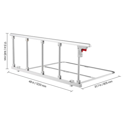 Foldable Metal Bed Assist Rail with Fixing Strap ‚Äì 122cm, Adjustable Height, Fits King, Queen, Full & Twin