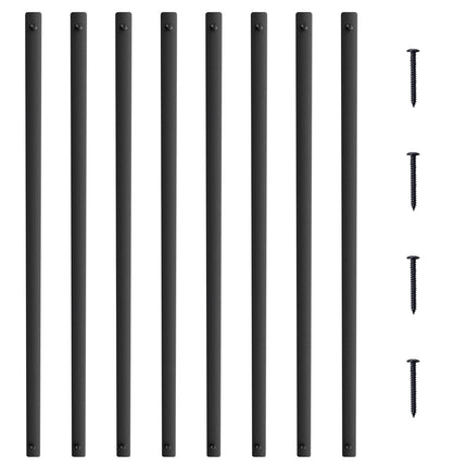 Staircase Metal Balusters, 38'' x 1'' Flat Aluminum Alloy Decorative Banister Spindles, 72 Pack Deck Baluster with Screws, Classic Hollow Deck Railing Satin Black Powder Coated for Porch