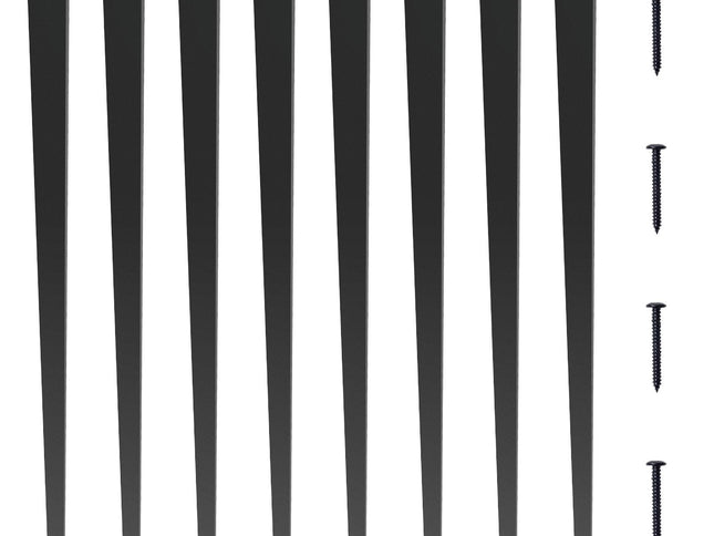 Flat Aluminium Stair Balusters with Screws ‚Äì 29.5 x 1in, 51 Pack, Satin Black