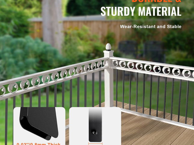 Flat Aluminium Stair Balusters with Screws ‚Äì 29.5 x 1in, 51 Pack, Satin Black