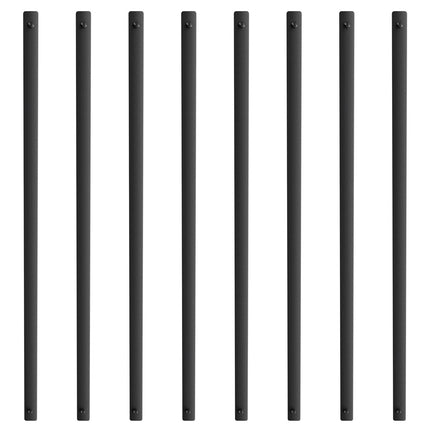 Staircase Metal Balusters, 29.5'' x 1'' Flat Aluminum Alloy Decorative Banister Spindles, 51 Pack Deck Baluster with Screws, Classic Hollow Deck Railing Satin Black Powder Coated for Porch