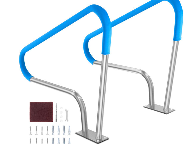 Pool Handrail 2 PCS 48x36in Stainless Steel with Base Plate for Spas