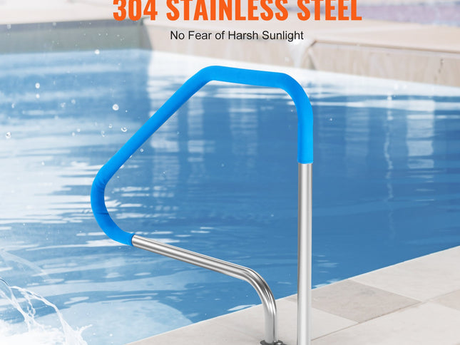 VEVOR Pool Handrail 46 x 37 inch Stainless Steel (Pre-built) for Indoor/Outdoor