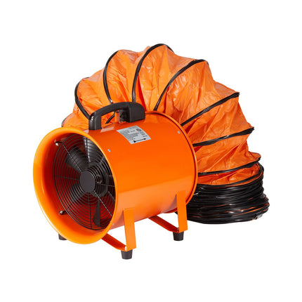 Portable Ventilator, 304.8mm/12inch Heavy Duty Cylinder Fan with 10m Duct Hose, 367W Strong Shop Exhaust Blower 2574CFM, Industrial Utility Blower for Sucking Dust, Smoke, Smoke Home/Workplace