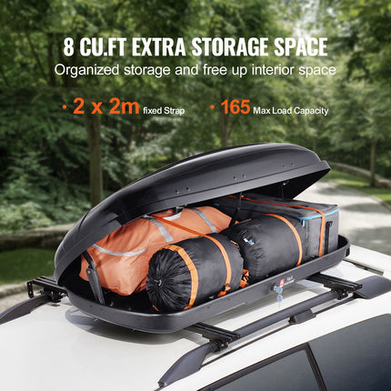 Rooftop Cargo Carrier 220 L Luggage Storage Box ABS for SUVs Cars