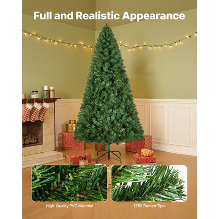 Christmas Tree, 1.8m Artificial Xmas Tree, Full Holiday Decor Trees with 1250 Branch Tips & Sturdy Metal Base for Home Party Office Decoration