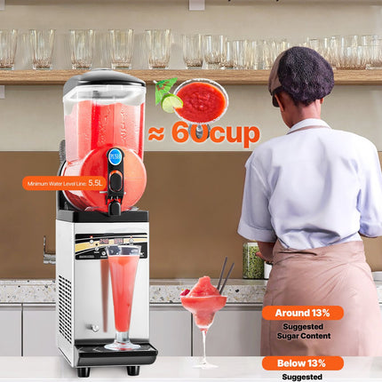 VEVOR Commercial Slushy Machine 15L Margarita Smoothie Frozen Drink Maker