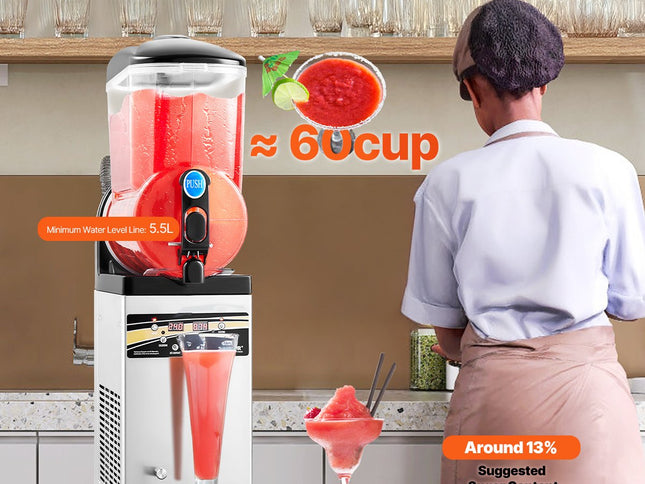 VEVOR Commercial Slushy Machine 15L Margarita Smoothie Frozen Drink Maker