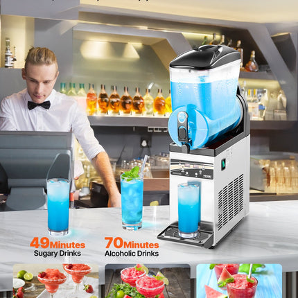 VEVOR Commercial Slushy Machine 15L Margarita Smoothie Frozen Drink Maker