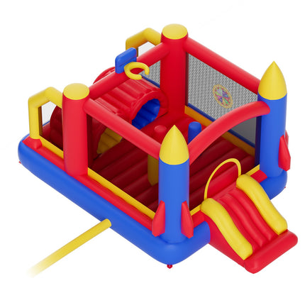 VEVOR Inflatable Bounce House, Outdoor High Quality Playhouse Trampoline, Jumping Bouncer with Blower, Slide, and Storage Bag, Family Backyard Bouncy Castle, for Kid Ages 3_8 Years, 4.0x2.4x2.4m