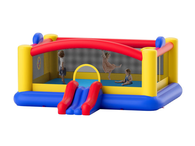 VEVOR Inflatable Bounce House, Outdoor High Quality Playhouse Trampoline, Jumping Bouncer with Blower, Slide, and Storage Bag, Family Backyard Bouncy Castle, for Kid Ages 3_10 Years, 4.5x4.4x2m