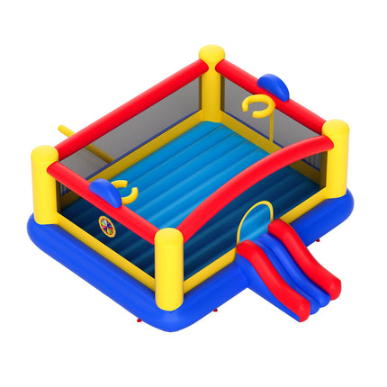 VEVOR Inflatable Bounce House, Outdoor High Quality Playhouse Trampoline, Jumping Bouncer with Blower, Slide, and Storage Bag, Family Backyard Bouncy Castle, for Kid Ages 3_10 Years, 4.5x4.4x2m