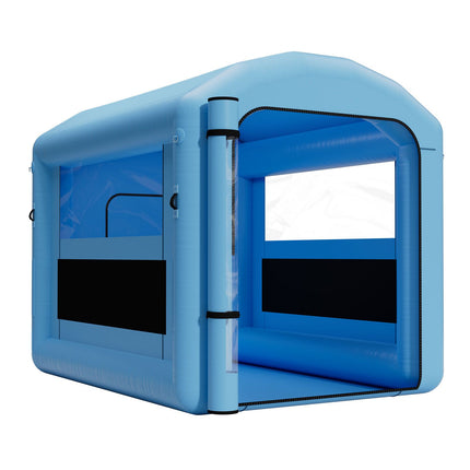 Inflatable Paint Booth, 3 x 2.5 x 2.5 m, Inflatable Spray Booth with 550W Powerful Blower and Air Filter System, Round Roof with Light Hook, for Painting Bicycle, Motorcycle, and Furniture