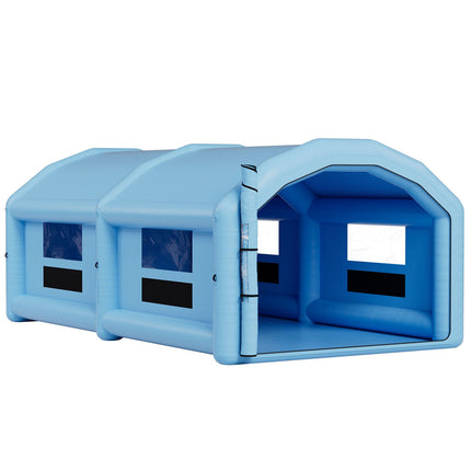Inflatable Paint Booth, 10 x 6 x 4 m, Inflatable Spray Booth with 950W and 1100W Blowers and Air Filter System, Round Roof, for Painting Car, Truck, Furniture, and Automotive Sheet Metal