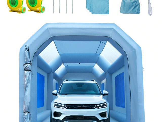 Inflatable Spray Booth Car Paint Tent 20x10x8ft Filter System 2 Blowers
