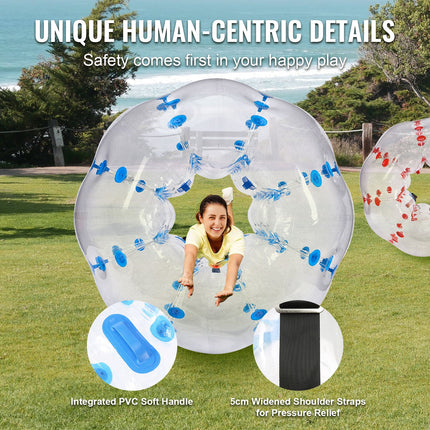 Inflatable Bumper Balls 2-Pack, 5FT/1.5M Body Sumo Zorb Balls for Teen & Adult, 0.8mm Thick PVC Human Hamster Bubble Balls for Outdoor Team Gaming Play, Bumper Bopper Toys for Garden, Yard, Park