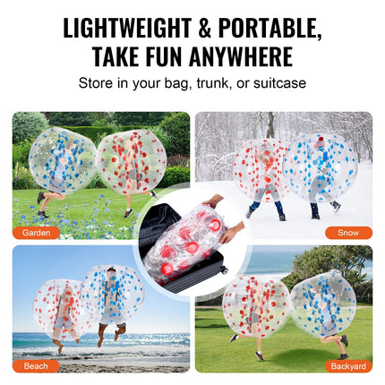 Inflatable Bumper Balls 2-Pack, 5FT/1.5M Body Sumo Zorb Balls for Teen & Adult, 0.8mm Thick PVC Human Hamster Bubble Balls for Outdoor Team Gaming Play, Bumper Bopper Toys for Garden, Yard, Park