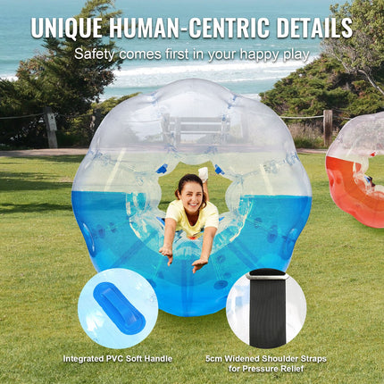 Inflatable Bumper Balls 2-Pack, 5FT/1.5M Body Sumo Zorb Balls for Teen & Adult, 0.8mm Thick PVC Human Hamster Bubble Balls for Outdoor Team Gaming Play, Bumper Bopper Toys for Garden, Yard, Park