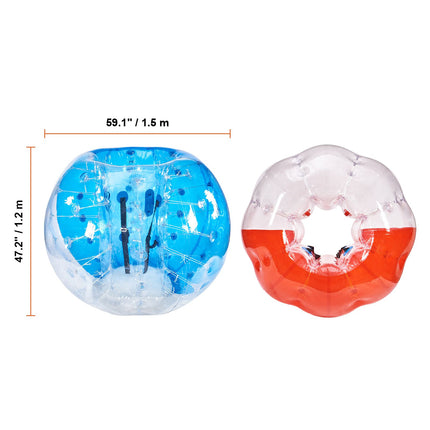 Inflatable Bumper Balls 2-Pack, 5FT/1.5M Body Sumo Zorb Balls for Teen & Adult, 0.8mm Thick PVC Human Hamster Bubble Balls for Outdoor Team Gaming Play, Bumper Bopper Toys for Garden, Yard, Park