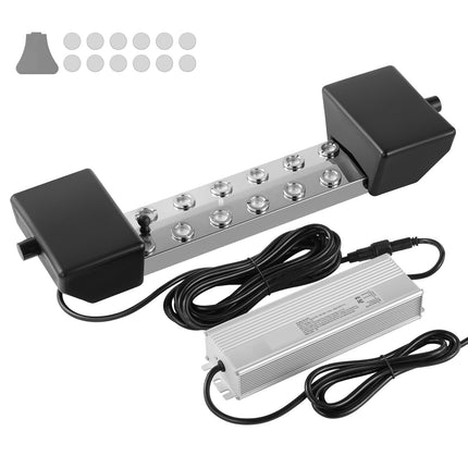 Ultrasonic Mist Maker 12 Head, 9000mL/H Ultrasonic Fogger, Mist Maker with 300W IP67 Waterproof Power Supply, Buoy, Replacement Discs, for Pond, Garden, Rockery, Greenhouse, Halloween Decoration