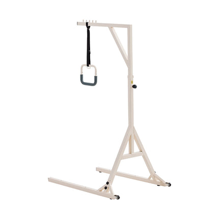 Trapeze Bar for Bed Mobility, Height-Adjustable Bed Trapeze with 2 Casters, 350LBS Weight Capacity Heavy Duty Pull Up Assist Bar with Floor Stand for Elderly, Disabled, Bedridden Patients