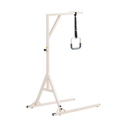 Trapeze Bar for Bed Mobility, Height-Adjustable Bed Trapeze with 2 Casters, 350LBS Weight Capacity Heavy Duty Pull Up Assist Bar with Floor Stand for Elderly, Disabled, Bedridden Patients
