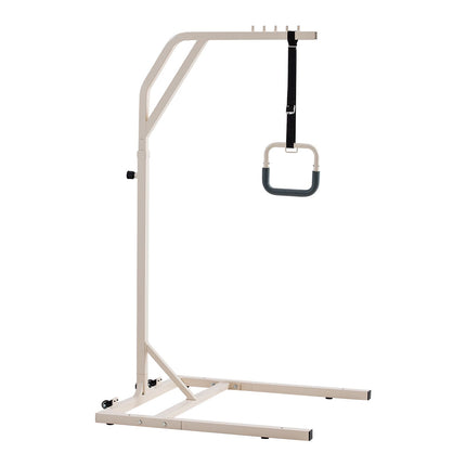 Trapeze Bar for Bed Mobility, Height-Adjustable Free Standing Trapeze Bar with 2 Wheels, 300LBS Capacity Bed Pull Up Assist for Elderly Disabled, Ideal for Hospital, Nursing Home & Home Care