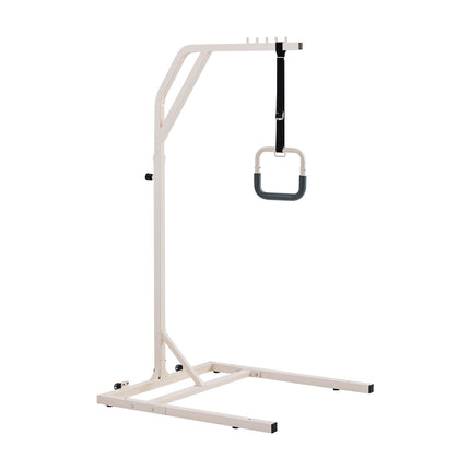 Trapeze Bar for Bed Mobility, Height-Adjustable Free Standing Trapeze Bar with 2 Wheels, 300LBS Capacity Bed Pull Up Assist for Elderly Disabled, Ideal for Hospital, Nursing Home & Home Care