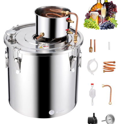 Moonshine Still 13 Gal Water Alcohol Distiller Brewing Kit Stainless Steel