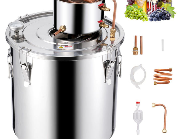 Moonshine Still 13 Gal Water Alcohol Distiller Brewing Kit Stainless Steel