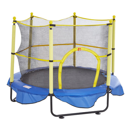 VEVOR 5FT Trampoline for Kids, 60" Indoor Outdoor Trampoline with Safety Enclosure Net, Basketball Hoop and Ocean Balls, Mini Toddler Recreational Trampoline Birthday Gifts for 3+ Years Kids