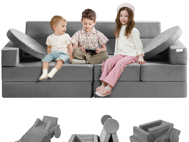 Modular Kids Play Couch ‚Äì 15 Pieces, High-Density 25D Foam