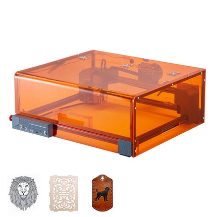 Laser Engraver, 10W, Laser Engraving and Cutting Machine with Enclosure, Laser Cutter Engraver Machine, 300 x 300 mm Working Area, 7000 mm/min, for Wood, Leather, Glass, Certain Metal, Class 1